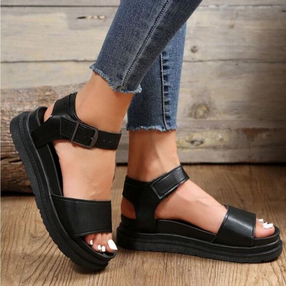BRAND NEW NICOLE MILLER PLATFORM WEDGE WITH ANKLE STRAP, WOMEN'S SANDAL - Picture 1 of 15